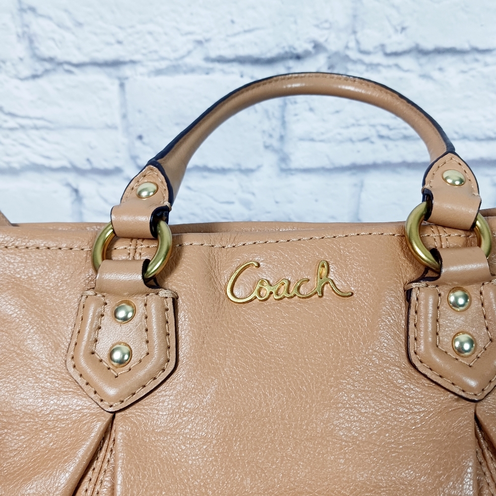 Coach Ashley camel leather mini satchel bag - Picture 6 of 14